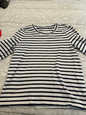 Madewell Black and White Striped Long Sleeve Tee